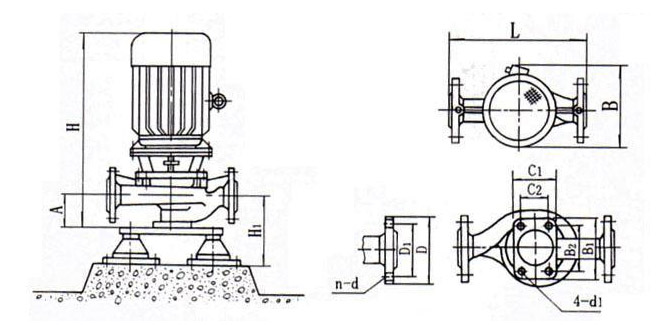 立式離心泵的安裝圖