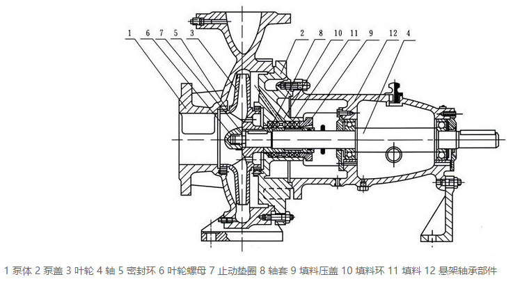 單級單吸清水離心泵結(jié)構(gòu)圖片